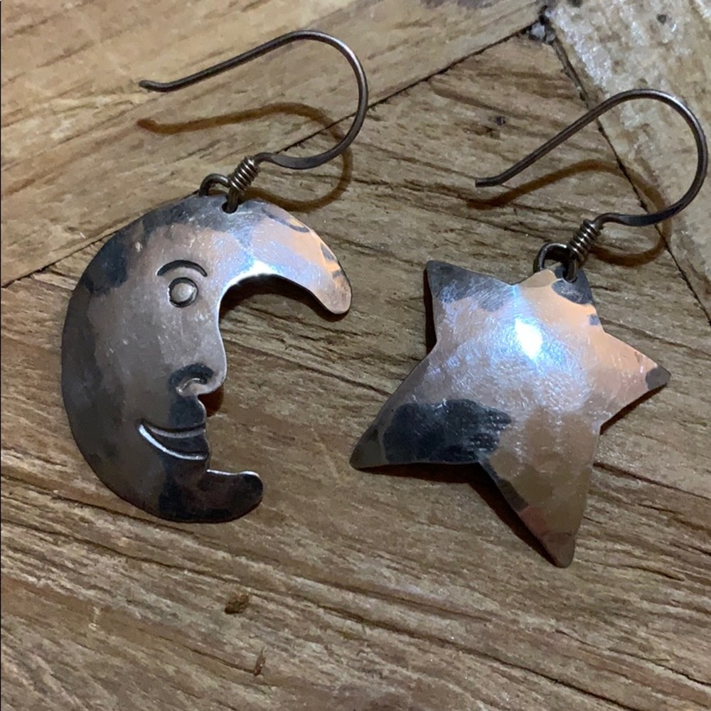 Sterling silver BOMA celestial sun star Earrings